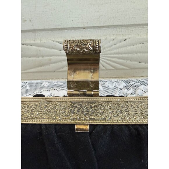 Vintage 60's Victorian Revival Evening Purse Ornate Repousse Frame - Picture 7 of 16